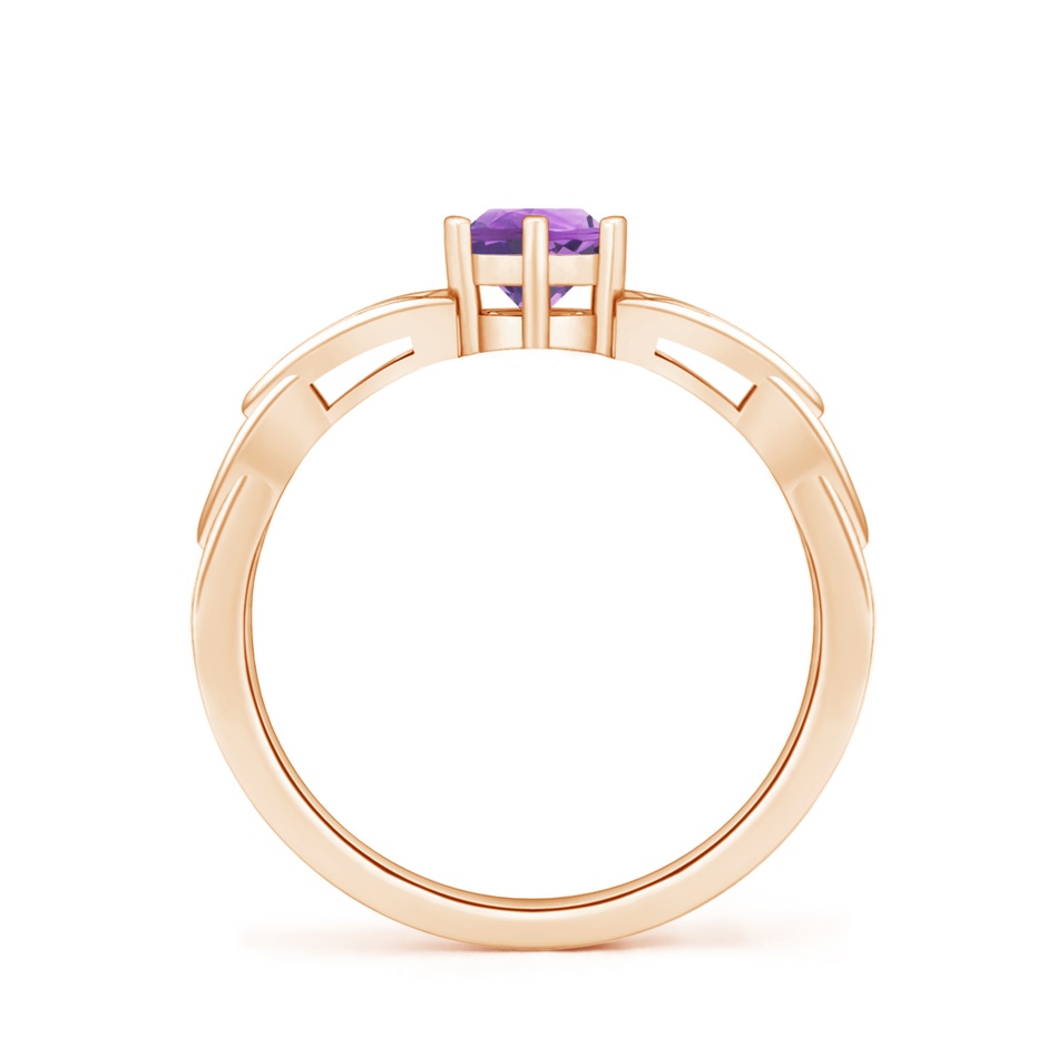 5mm A Solitaire Round Amethyst Celtic Knot Ring in Rose Gold side-1