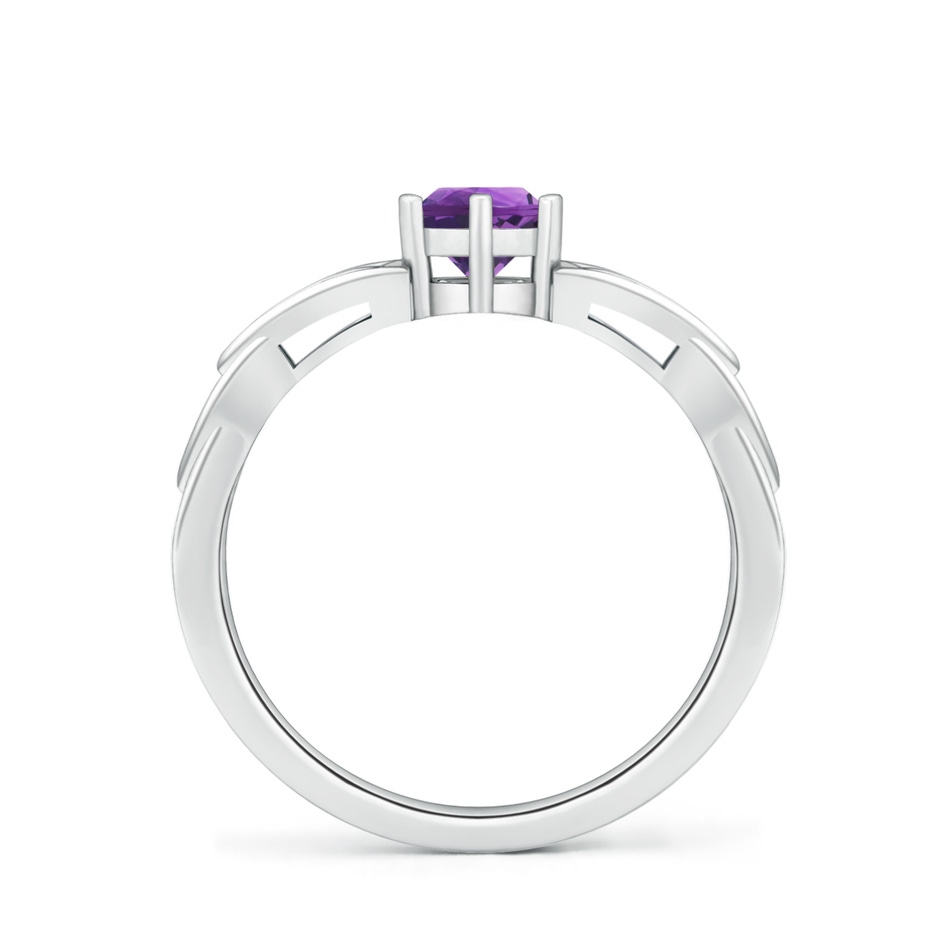5mm AAA Solitaire Round Amethyst Celtic Knot Ring in P950 Platinum side-1