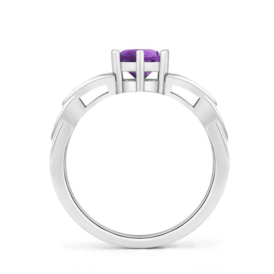 6mm AAA Solitaire Round Amethyst Celtic Knot Ring in P950 Platinum side-1