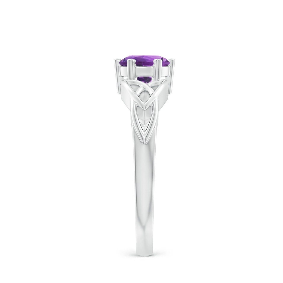 6mm AAA Solitaire Round Amethyst Celtic Knot Ring in P950 Platinum side-2