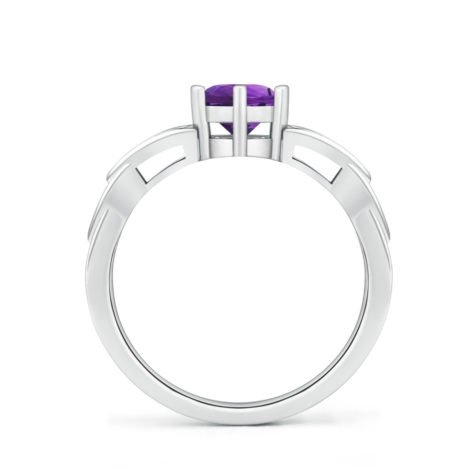 6mm AAAA Solitaire Round Amethyst Celtic Knot Ring in P950 Platinum side-1