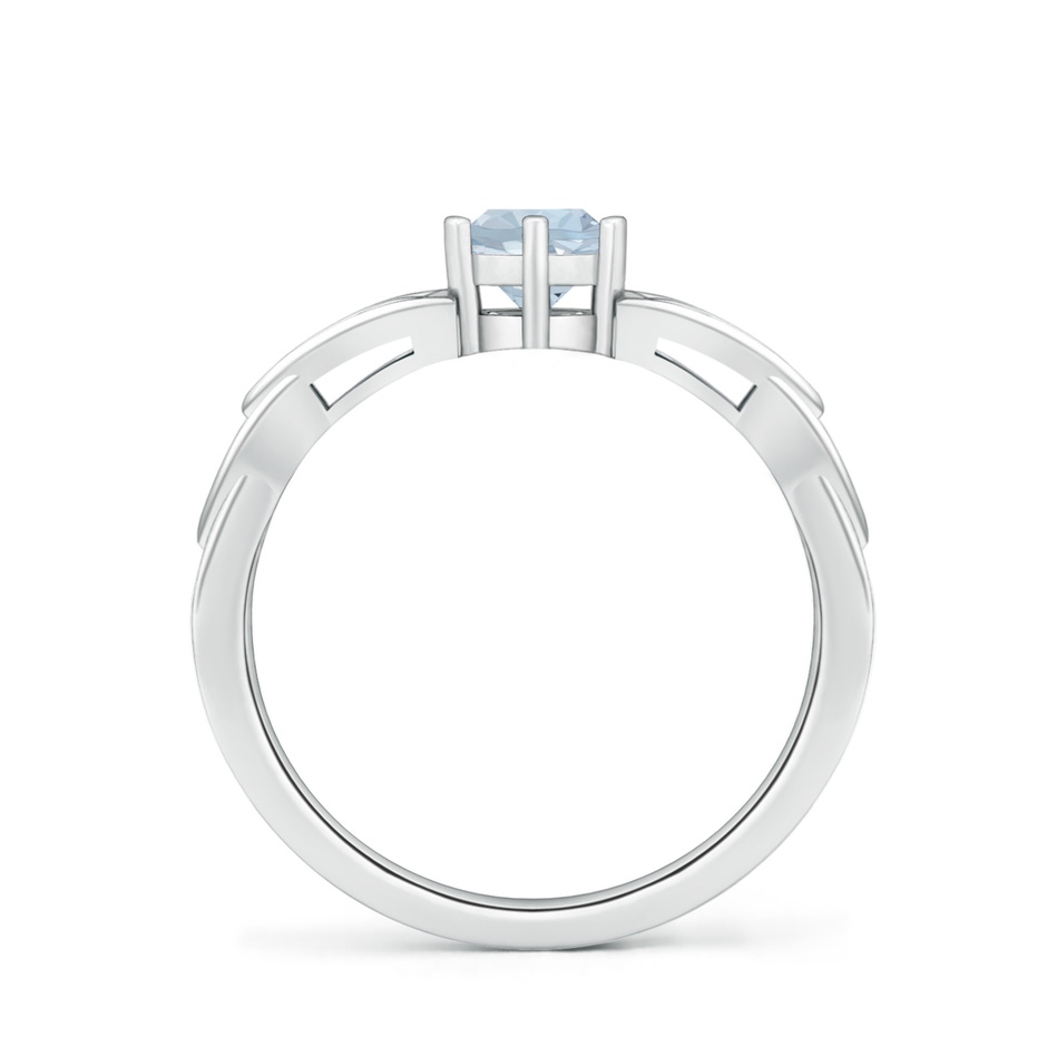 5mm A Solitaire Round Aquamarine Celtic Knot Ring in P950 Platinum side 199