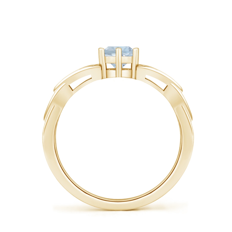 5mm A Solitaire Round Aquamarine Celtic Knot Ring in Yellow Gold side 199