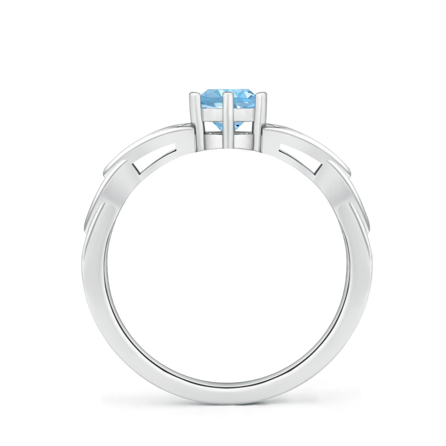 AAAA - Aquamarine / 0.4 CT / 14 KT White Gold