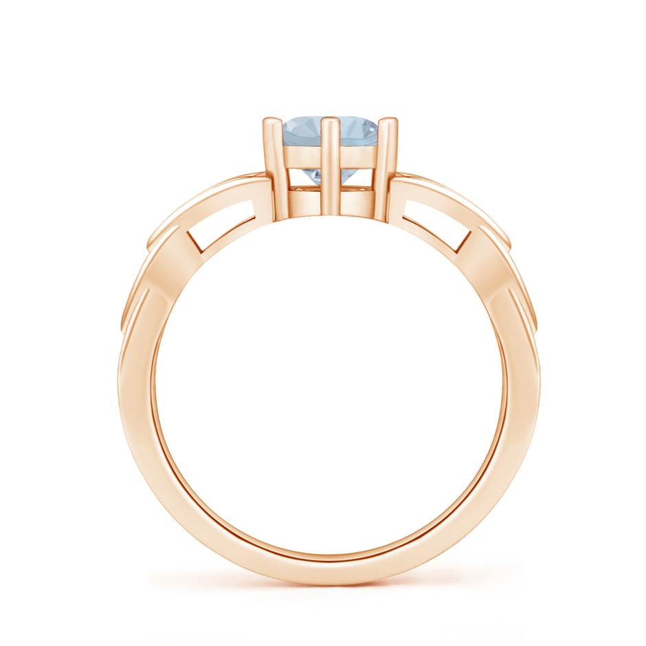 6mm A Solitaire Round Aquamarine Celtic Knot Ring in Rose Gold side 199