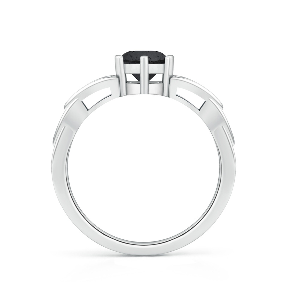 5.8mm A Solitaire Round Enhanced Black Diamond Celtic Knot Ring in White Gold side 199