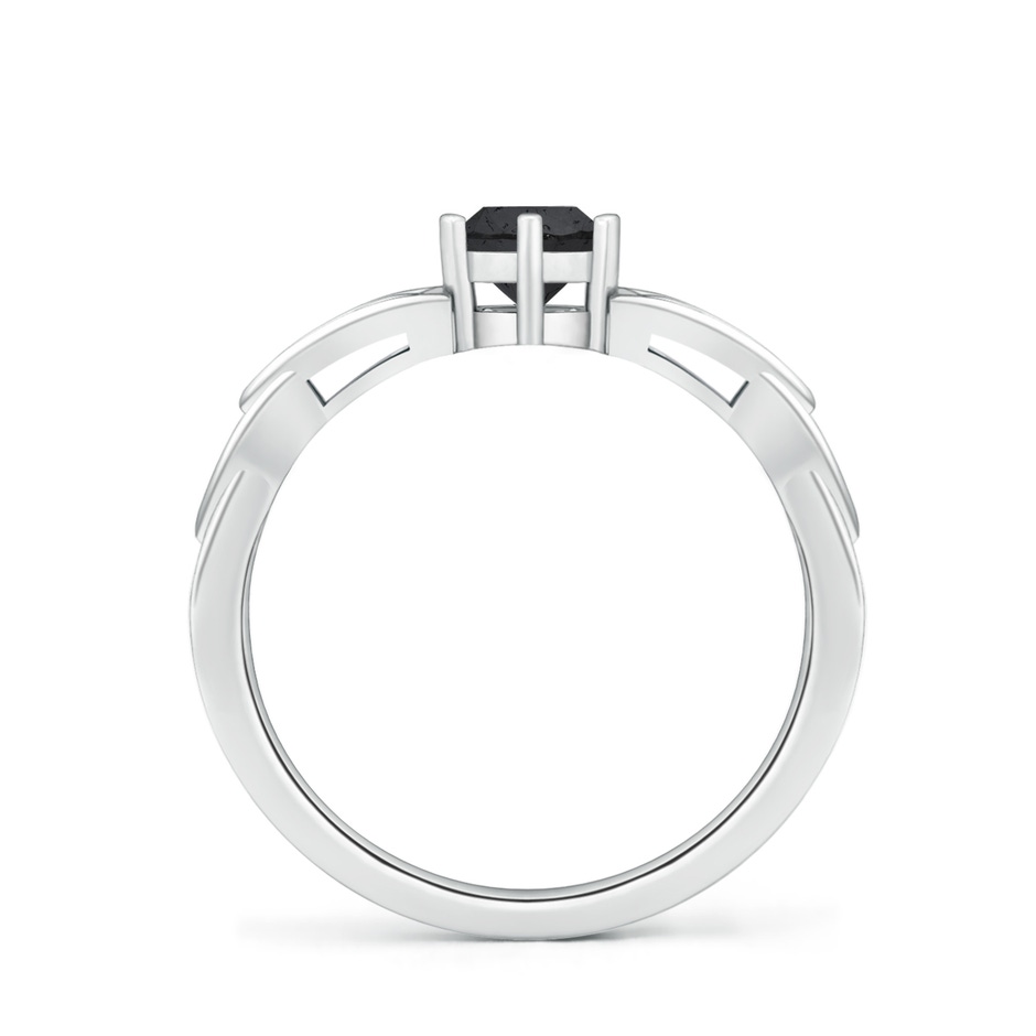 5mm A Solitaire Round Enhanced Black Diamond Celtic Knot Ring in White Gold side 199