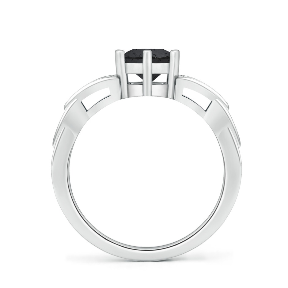 6.4mm A Solitaire Round Enhanced Black Diamond Celtic Knot Ring in White Gold side 199