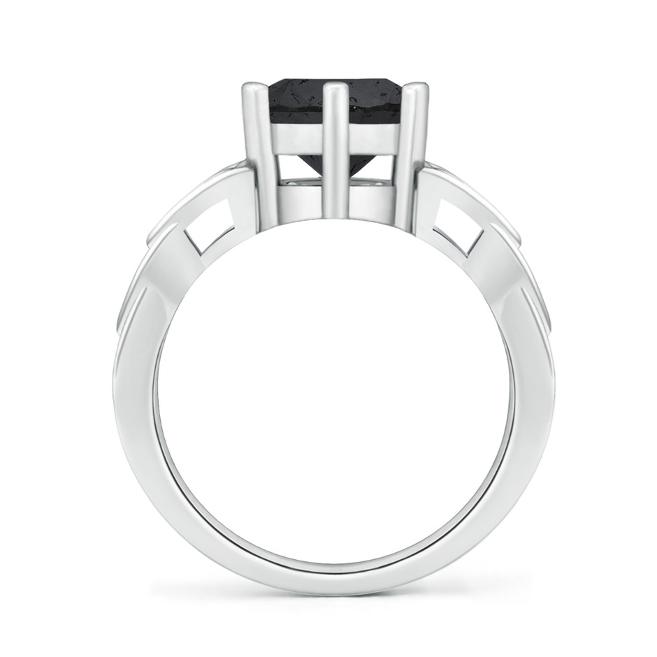8mm A Solitaire Round Enhanced Black Diamond Celtic Knot Ring in White Gold side 199