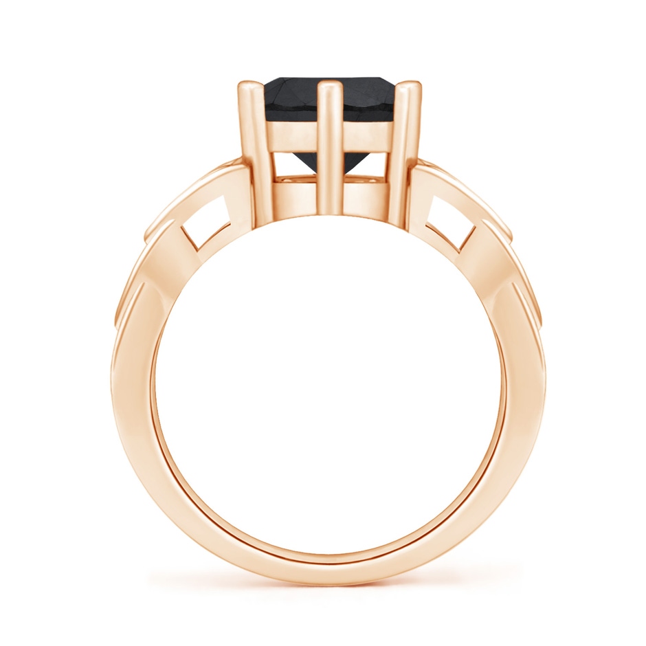 8mm AA Solitaire Round Enhanced Black Diamond Celtic Knot Ring in Rose Gold side 199