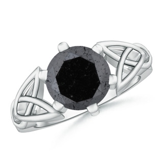9.2mm A Solitaire Round Black Diamond Celtic Knot Ring in P950 Platinum