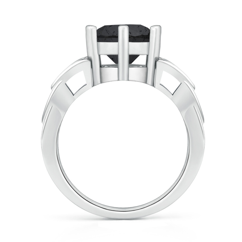 9.2mm A Solitaire Round Enhanced Black Diamond Celtic Knot Ring in White Gold side 199