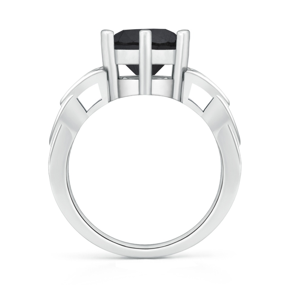 9.2mm AA Solitaire Round Enhanced Black Diamond Celtic Knot Ring in P950 Platinum side 199