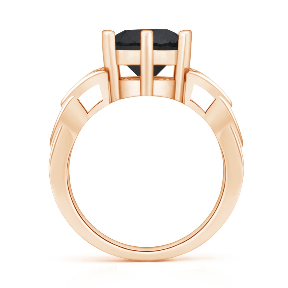 9.2mm AA Solitaire Round Enhanced Black Diamond Celtic Knot Ring in Rose Gold side 199