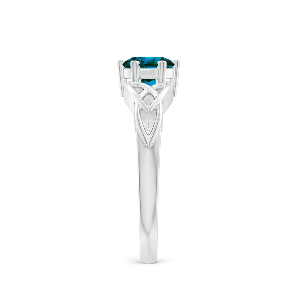 5.8mm AA Solitaire Round Enhanced Blue Diamond Celtic Knot Ring in P950 Platinum side 299