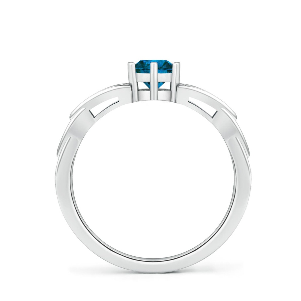 5mm AAA Solitaire Round Enhanced Blue Diamond Celtic Knot Ring in P950 Platinum - side 199