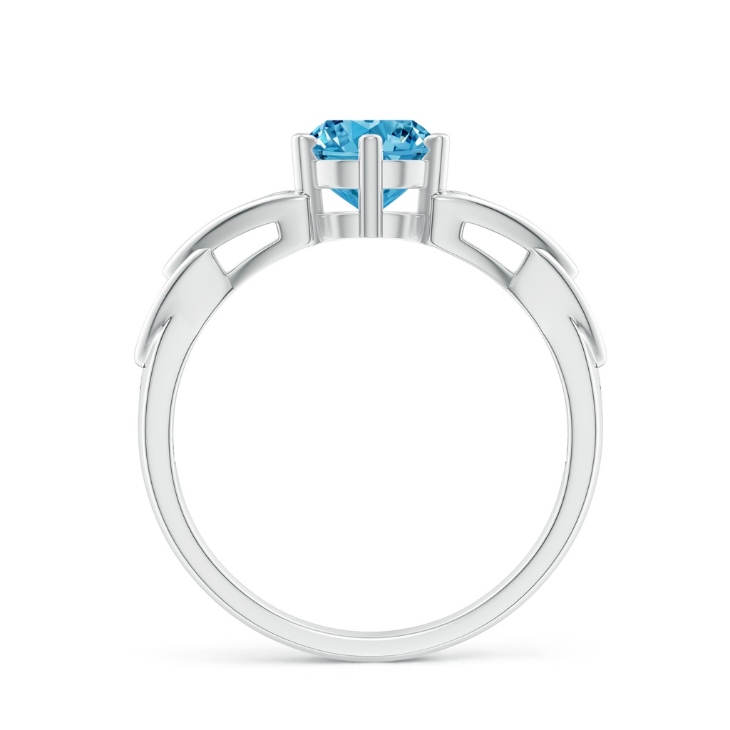 6.4mm AAAA Solitaire Round Fancy Intense Blue Diamond Celtic Knot Ring in P950 Platinum - side 199