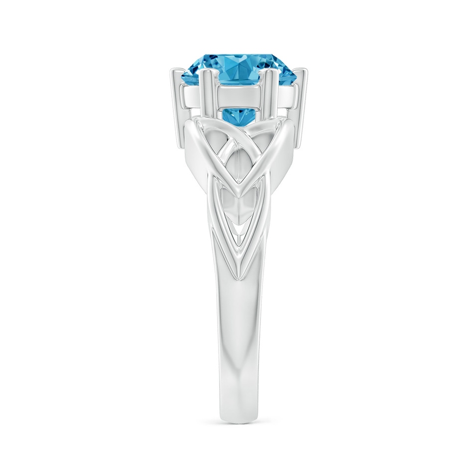 8.1mm AAAA Solitaire Round Fancy Intense Blue Diamond Celtic Knot Ring in 18K White Gold side 299