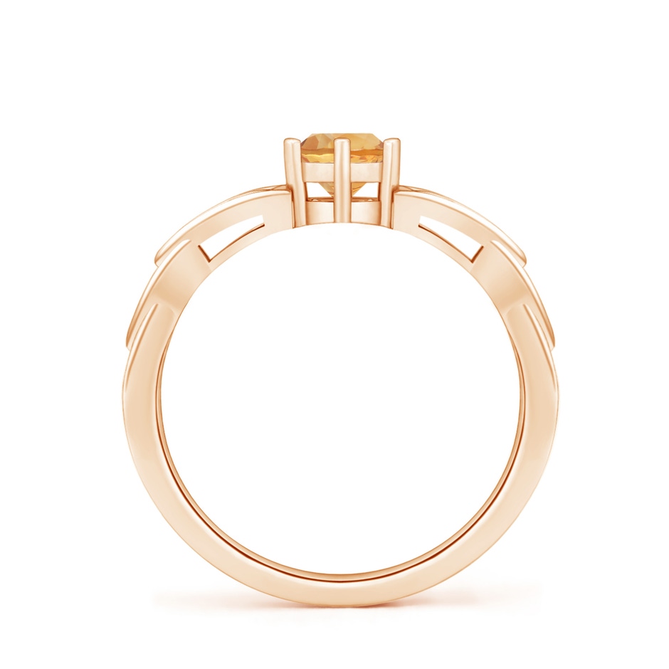 5mm A Solitaire Round Citrine Celtic Knot Ring in Rose Gold side-1