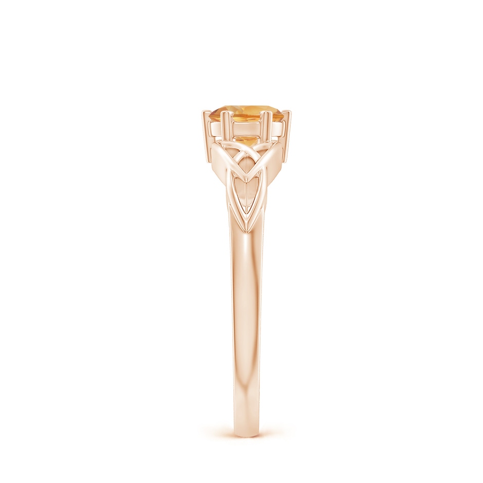 5mm A Solitaire Round Citrine Celtic Knot Ring in Rose Gold side-2