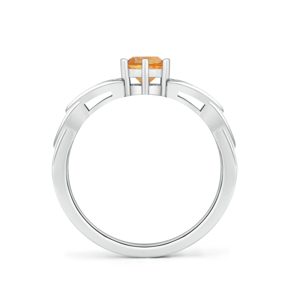 5mm AA Solitaire Round Citrine Celtic Knot Ring in White Gold side-1