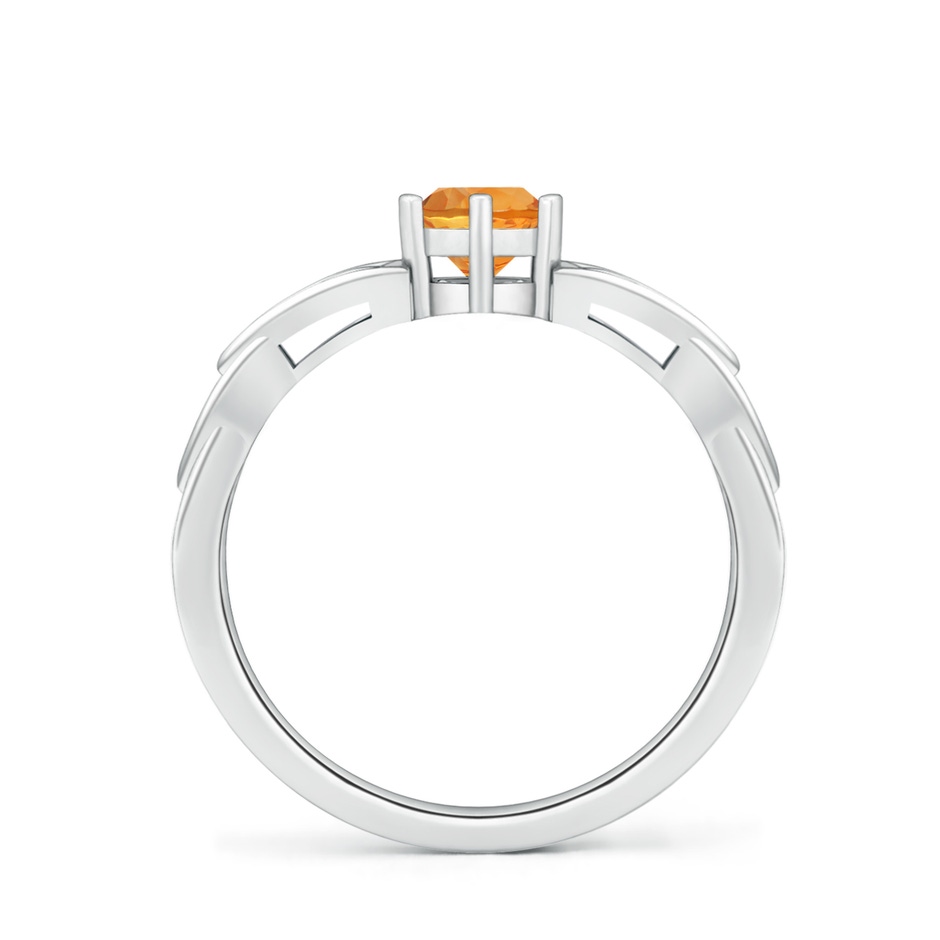 5mm AAA Solitaire Round Citrine Celtic Knot Ring in White Gold side-1