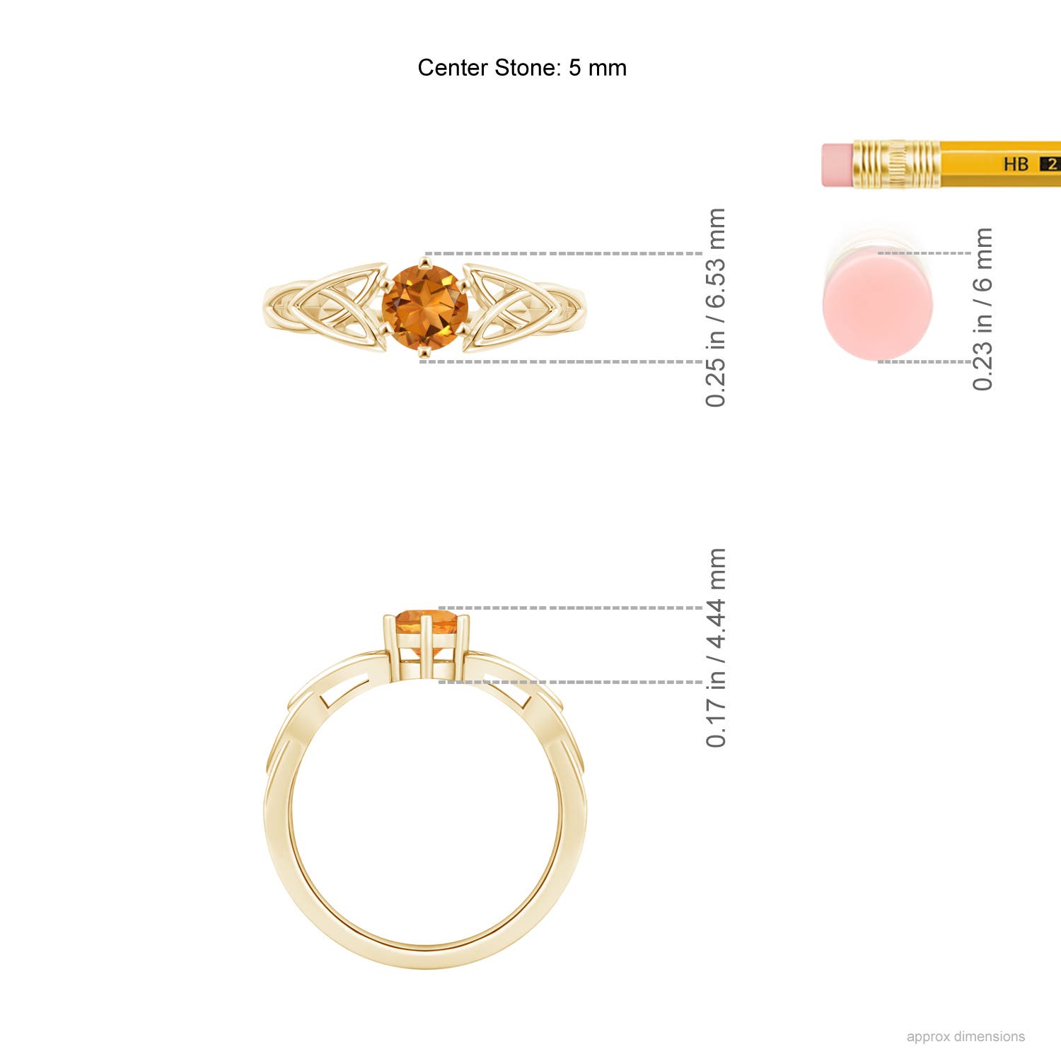 AAA - Citrine / 0.45 CT / 14 KT Yellow Gold