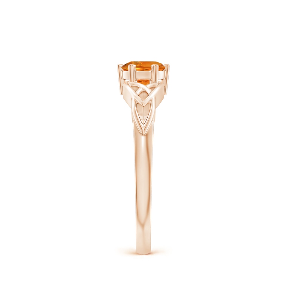 5mm AAAA Solitaire Round Citrine Celtic Knot Ring in Rose Gold side-2