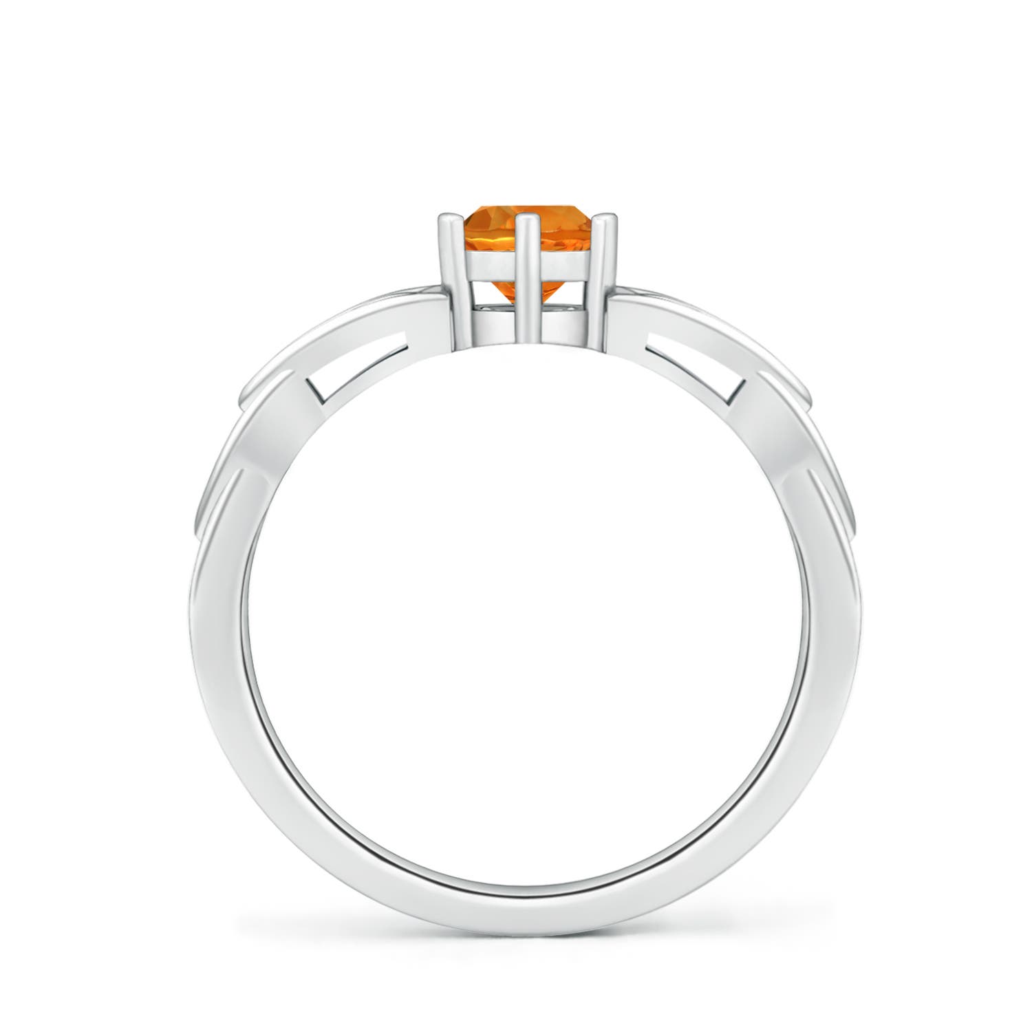 AAAA - Citrine / 0.45 CT / 14 KT White Gold