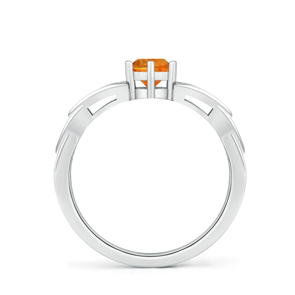 5mm AAAA Solitaire Round Citrine Celtic Knot Ring in White Gold - side_1