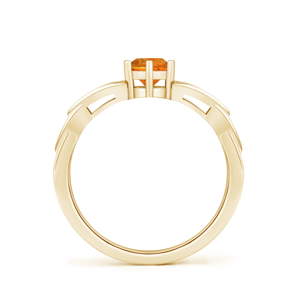 5mm AAAA Solitaire Round Citrine Celtic Knot Ring in Yellow Gold - side_1