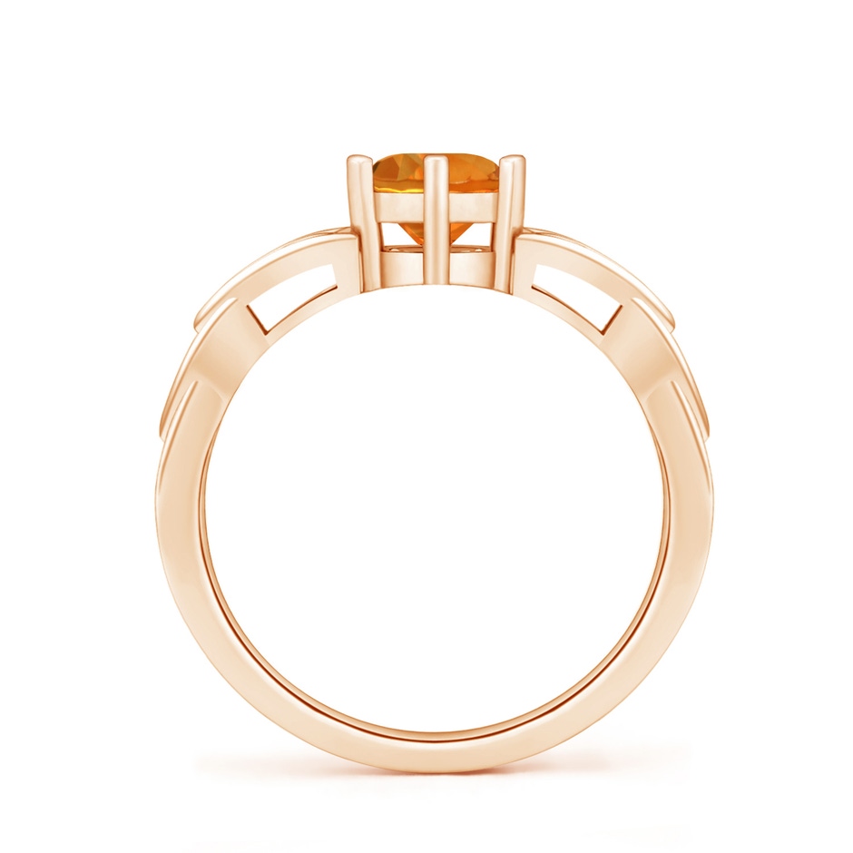 6mm AAAA Solitaire Round Citrine Celtic Knot Ring in Rose Gold side-1