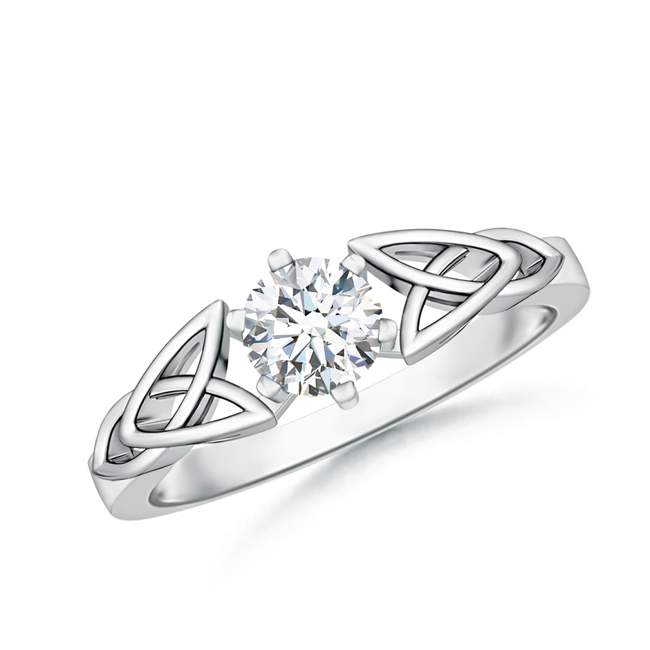 5mm GVS2 Solitaire Round Diamond Celtic Knot Ring in White Gold 