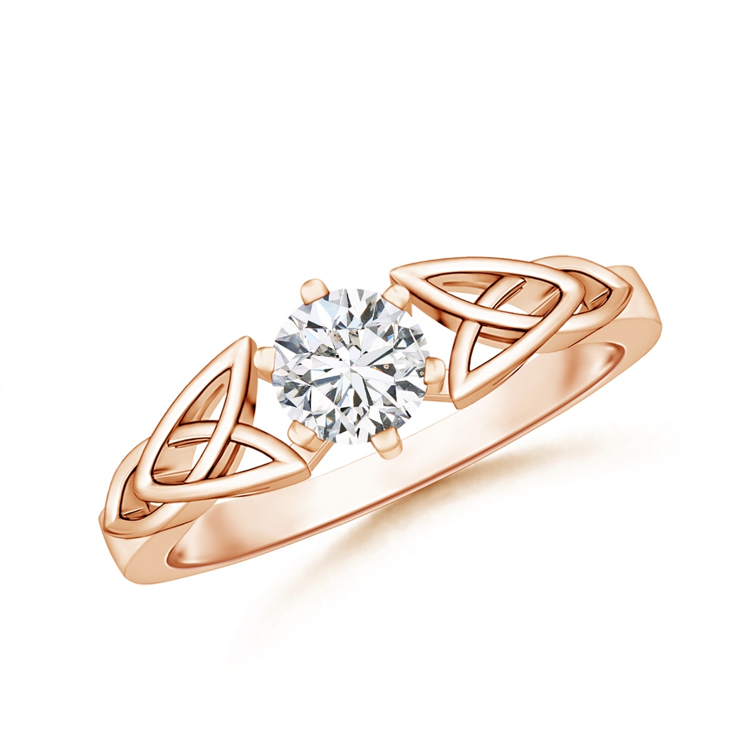 5mm HSI2 Solitaire Round Diamond Celtic Knot Ring in Rose Gold