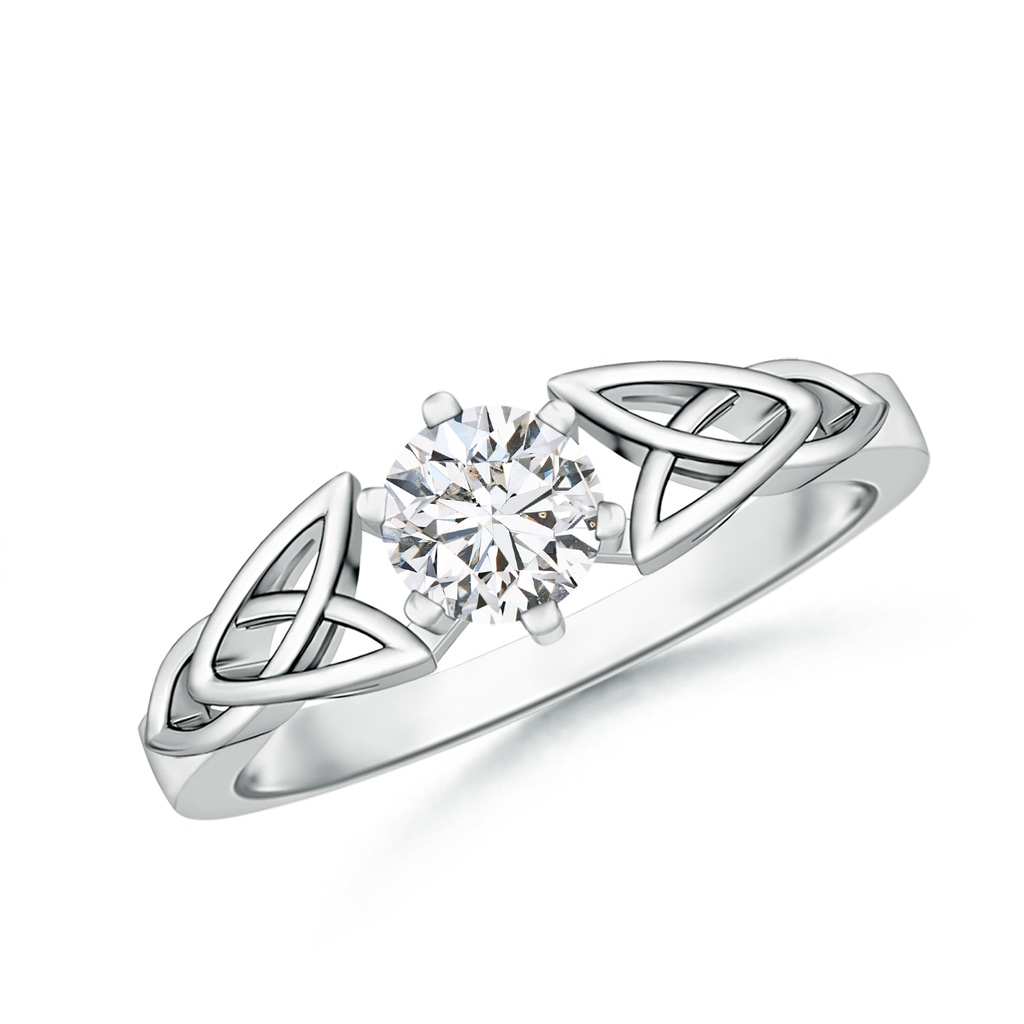 5mm HSI2 Solitaire Round Diamond Celtic Knot Ring in White Gold