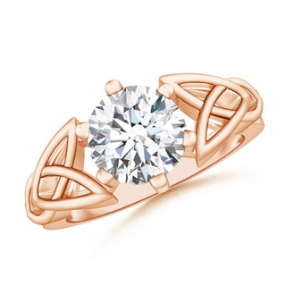 8mm GVS2 Solitaire Round Diamond Celtic Knot Ring in 9K Rose Gold