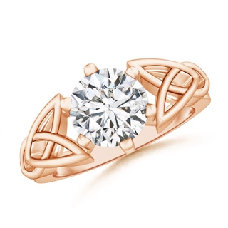 8mm HSI2 Solitaire Round Diamond Celtic Knot Ring in Rose Gold