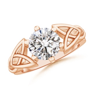 8mm IJI1I2 Solitaire Round Diamond Celtic Knot Ring in 9K Rose Gold