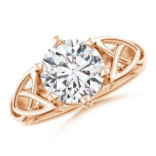 9.2mm HSI2 Solitaire Round Diamond Celtic Knot Ring in 9K Rose Gold