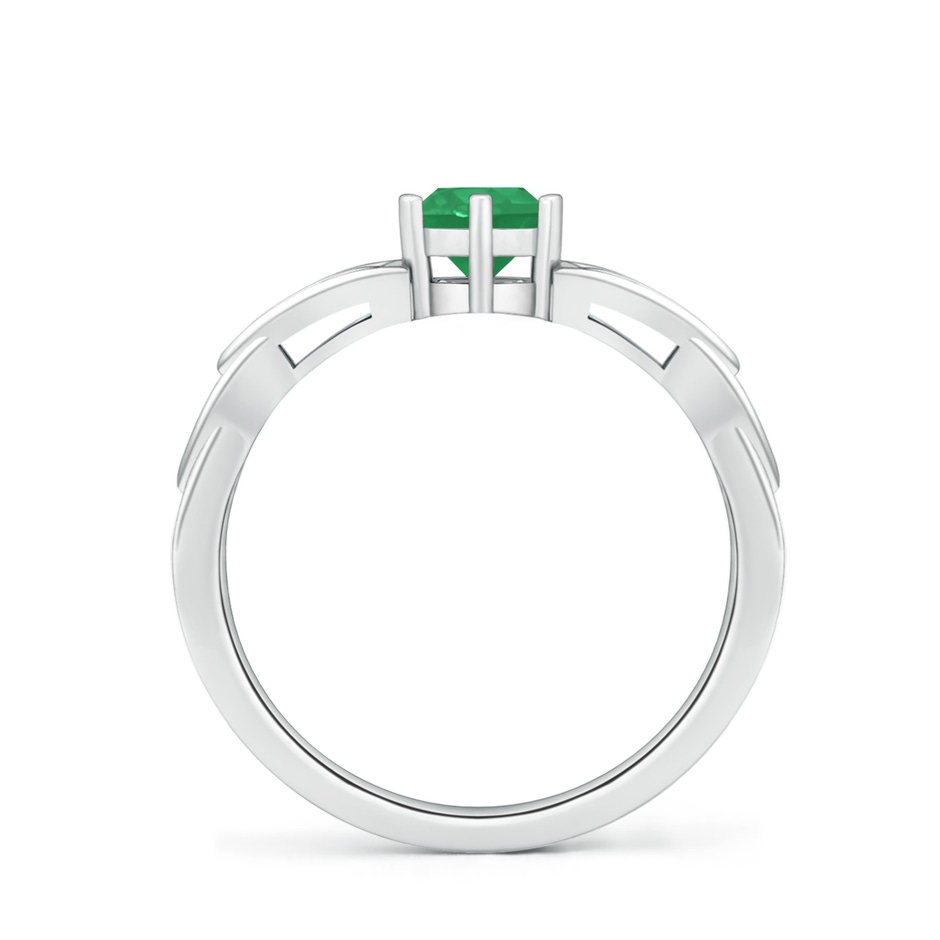 5mm A Solitaire Round Emerald Celtic Knot Ring in P950 Platinum side 199