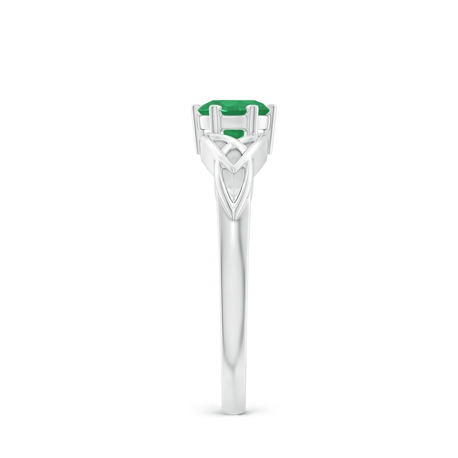 5mm A Solitaire Round Emerald Celtic Knot Ring in P950 Platinum side 299
