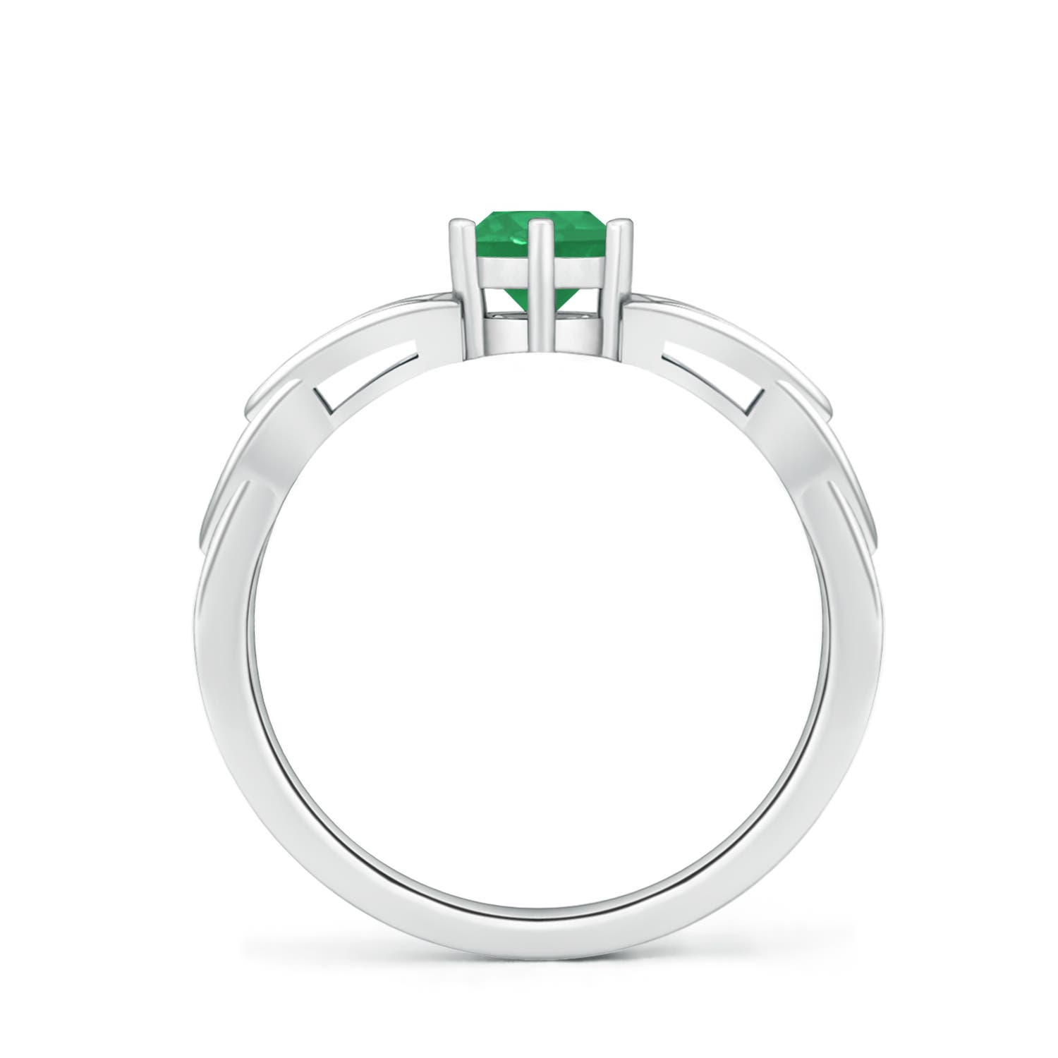 A - Emerald / 0.45 CT / 14 KT White Gold