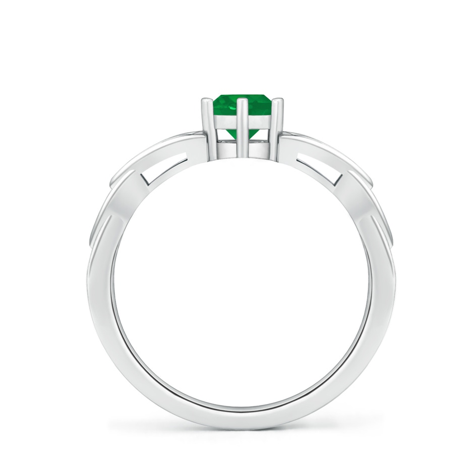 5mm AA Solitaire Round Emerald Celtic Knot Ring in P950 Platinum side 199