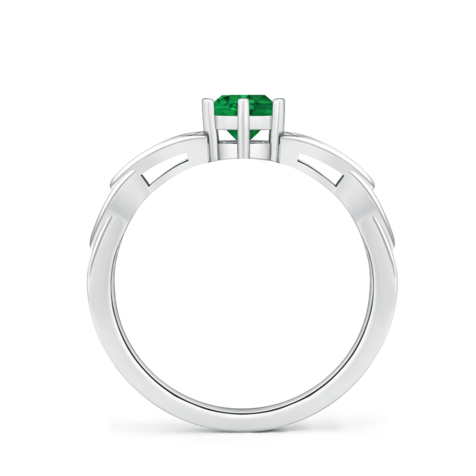 5mm AAA Solitaire Round Emerald Celtic Knot Ring in P950 Platinum side 199