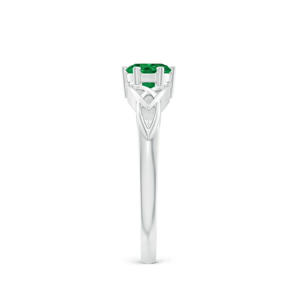 5mm AAA Solitaire Round Emerald Celtic Knot Ring in P950 Platinum side 299