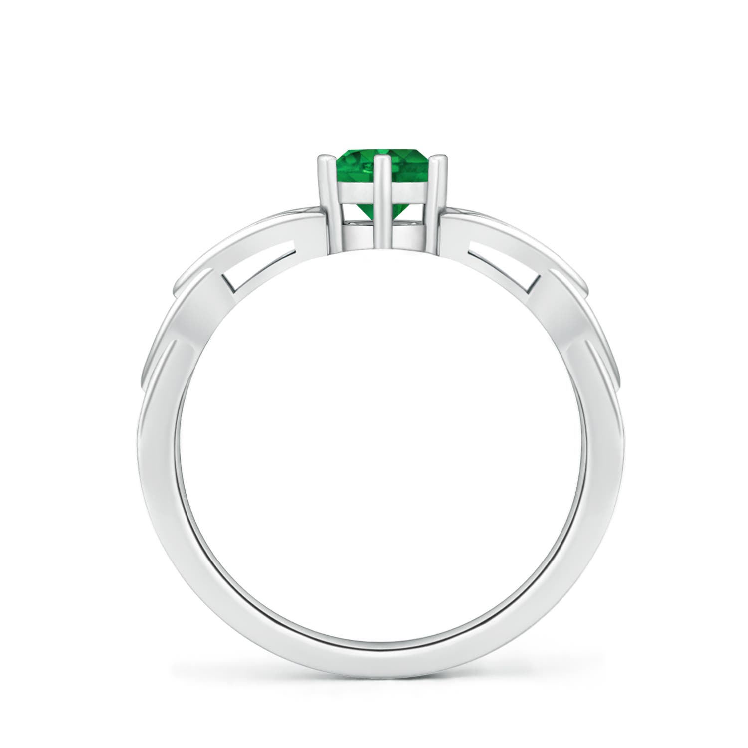 AAA - Emerald / 0.45 CT / 14 KT White Gold