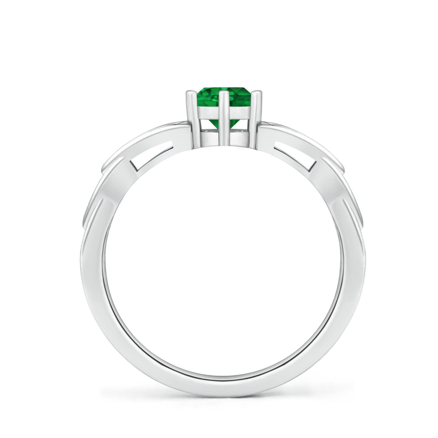 AAAA - Emerald / 0.45 CT / 14 KT White Gold