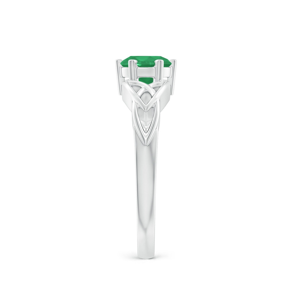 6mm A Solitaire Round Emerald Celtic Knot Ring in P950 Platinum side 299