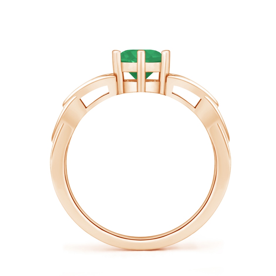 6mm A Solitaire Round Emerald Celtic Knot Ring in Rose Gold side 199