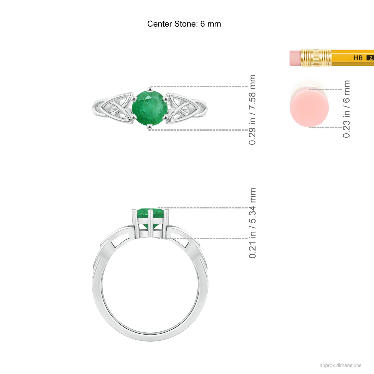 A - Emerald / 0.75 CT / 14 KT White Gold